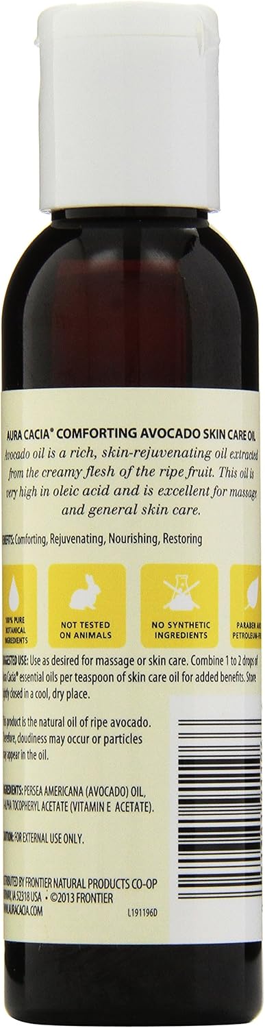 Aura Cacia Natural Skin Care Oil, Avocado, 4 Fluid Ounce