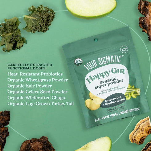 Four Sigmatic Organic Greens Powder - 4.94 oz - Superfood Powder with Probiotics & Prebiotics