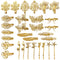 inSowni 30 Pack Gold Metal Alligator Hair Clips, Decorative Accessories for Women and Girls, Leaf Flower Butterfly