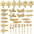 inSowni 30 Pack Gold Metal Alligator Hair Clips, Decorative Accessories for Women and Girls, Leaf Flower Butterfly