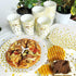 Paper Plates Napkins Set, Disposable 7/9 Inch White and Gold Party Supplies with Forks, Knives, Spoons