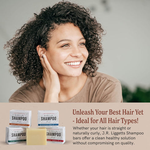 J·R·LIGGETT'S All-Natural Herbal Shampoo Bar, 3.5 Ounces, Solid Dry Bar for Damaged and Greasy Hair