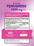 Nature's Truth Fenugreek Seed Capsules for Women | 2000mg | 100 Powder Capsules | Non-GMO and Gluten Free Supplement