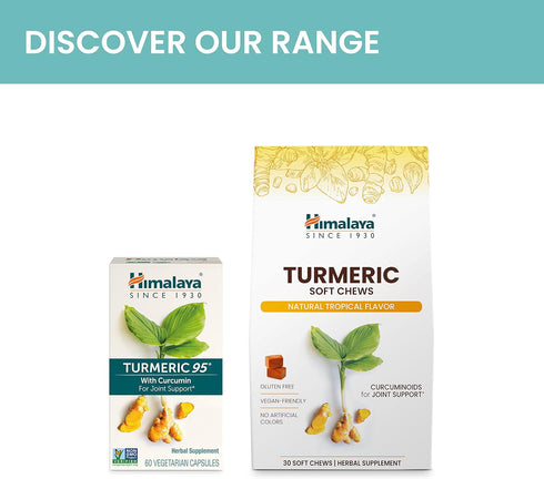Himalaya Turmeric Chews with Curcumin for Healthy Joint Support, 300 mg Extracts per Serving, 30 Soft Chews