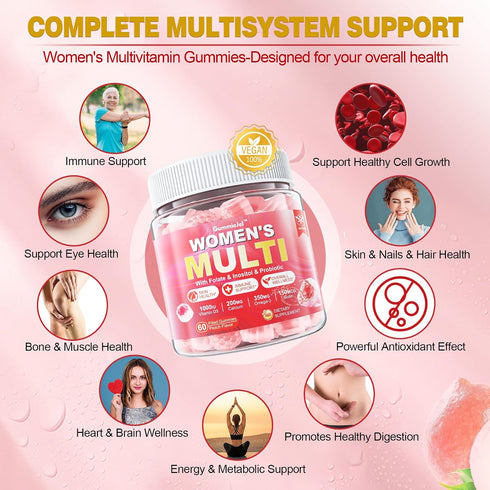 Gummies Gummies Omega-3, Immunity, 60 Sugar-Free Women's Multivitamin - Women Methylated Multivitamin Filled