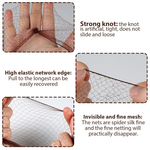 Teenitor Hair Nets, 40pcs Invisible Hair Nets for Ballet Recital, 80pcs Bobby Pins, Brown