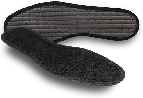 Pedag Summer Terry Cotton Sockless Insoles - Barefoot Insert, Washable, US Men 11/EU 44, Black