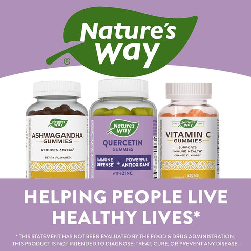 Nature's Way Quercetin Gummies with Zinc, Lemon Flavored, 60 Gummies, Powerful Antioxidant*, Immune Defense Support*