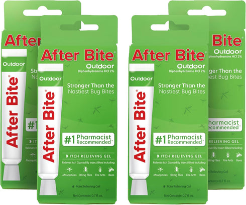 After Bite Outdoor Formula - Itch Relief Gel with Diphenhydramine HCl, 0.7 oz (4 Pack)