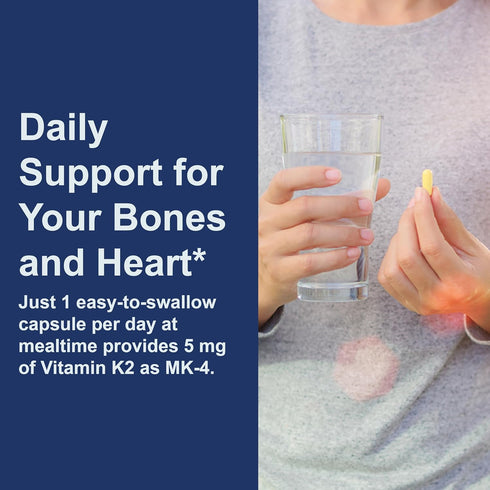 K2, MK-4 K2 60 Carlson - Vitamin (Menatetrenone), Vitamin K Supplement, Bone & Heart Health, Vitamin, Soy-free