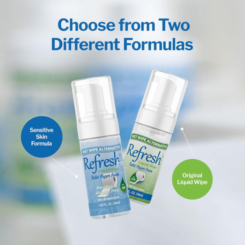 Refresh Liquid Wipe - Eco-Friendly Toilet Paper Foam - 50ml (1.69 Fl Oz) - Cleanses & Soothes