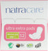 Natracare Ultra Extra Pads with Wings, Regular, Individually Wrapped, 12 Pads Total, Made with Organic Cotton
