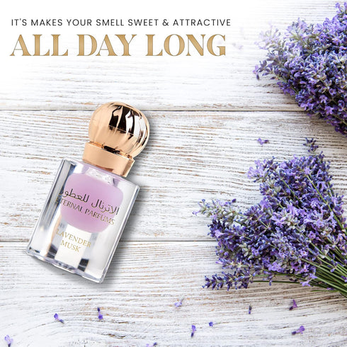 Musk Tahara Collection - Luxury Perfume From Dubai - Long Lasting Pure Concentrated Perfume Oil Fragrance Alcohol Free French Lavender, White Musk/Musc - 12ml (Lavender Musk)