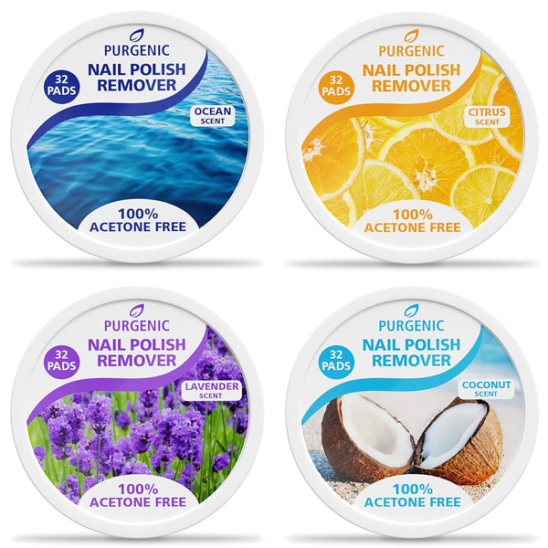 Nail Polish Remover Pads - (128 Count) - Travel Lint Free Wipes - Pre-soaked Pads Made with Natural Ingredients