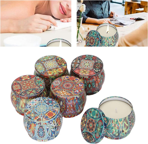 ZDAGELD Set 6 Pack Scented Candles for Home, Soy Wax Aromatherapy Candle for Relaxation, Portable Travel Tins, Lasting