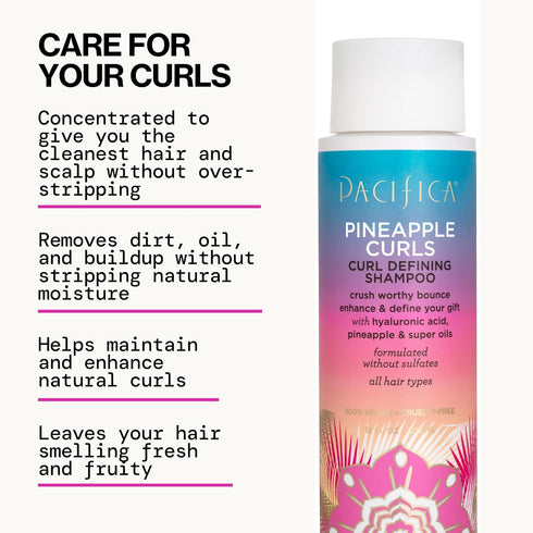 Pacifica Beauty 12.0 Fl Oz Pineapple Curls Curl Enhancing Shampoo - Hydrating & Frizz Control, Vegan