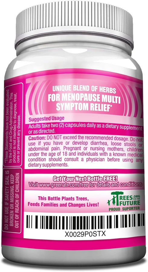 Menopause Supplements for Women - Perimenopause Support with Dong Quai & Black Cohosh, 60 Caps