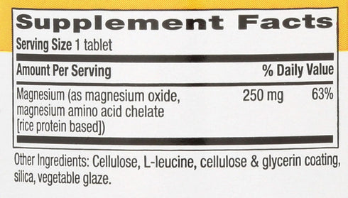 Country Life Chelated Magnesium 250mg, Daily Supplement, 90 ct