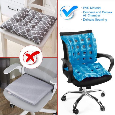 SUNSHINE-MALL Office Chair Cushions - Air Cushion Seat with Vent, Suitable for Office Chair and Wheelchair, Blue