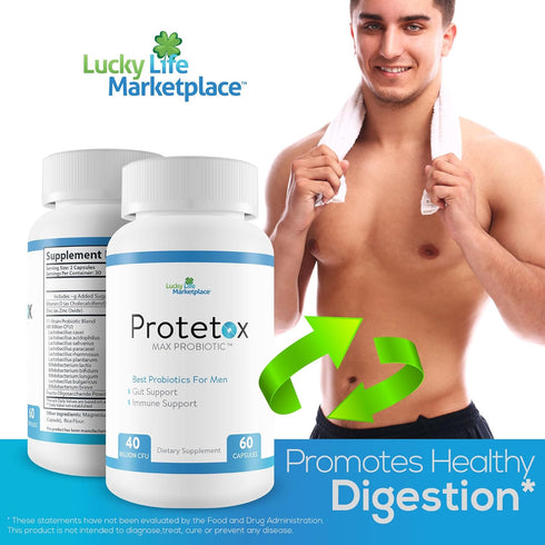 Protetox Max Probiotic - Premium Probiotic Formula, Help Reduce Gut Bloat & Support Digestive Health, Pack of 1
