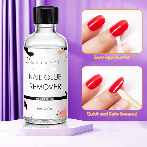 Makartt Nail Glue Remover for Press on Nails, 30ML Easy Removal Debonder for Nail Tips