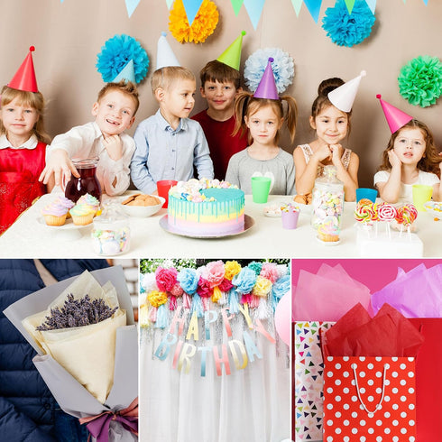 Morcheiong 60 Sheets Rainbow Tissue Paper, 20 x 14.5 inches Bulk for DIY Art Craft Floral Birthday Party Festival