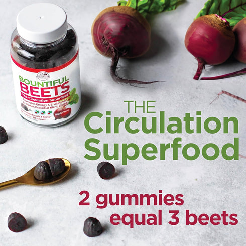 COUNTRY FARMS Bountiful Beets Gummies, 60 Servings, Circulation Superfood, 2 Pack