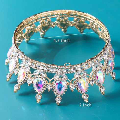 Queen Crown Rhinestone Wedding Crowns, Tiaras for Women, Costume Party Hair Accessories, Birthday Crown