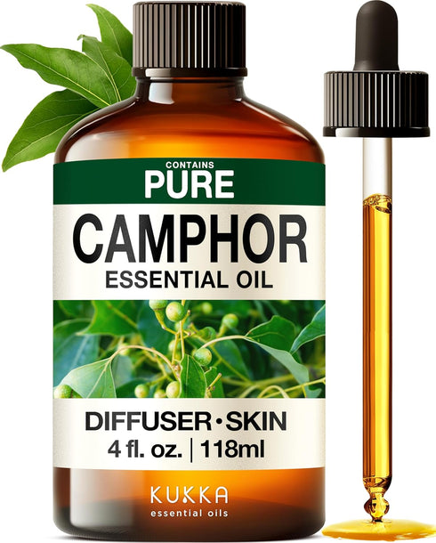 Set Set 2X 4 Oz Camphor Essential Oil for Diffuse & Clove Essential Oil for Diffuser - Aromatherapy Grade Essential