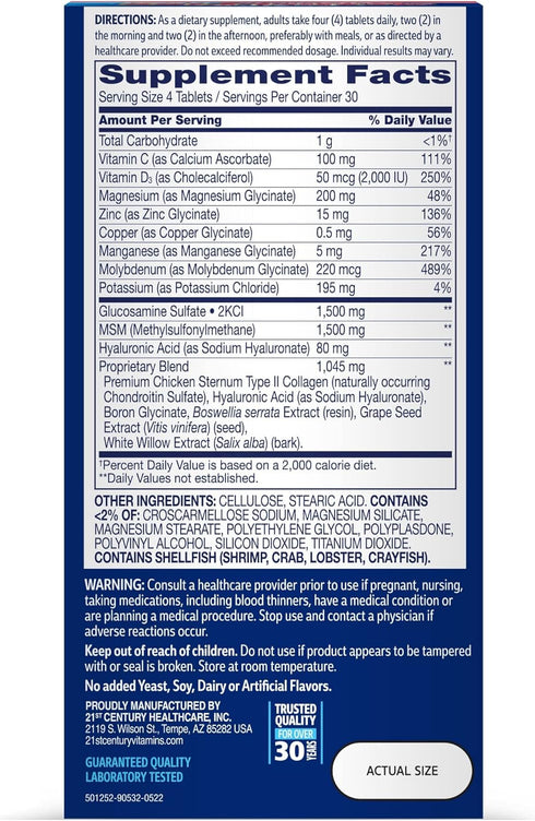 21st Century Arthriflex Advantage Tablets - 120 Count for Joint Support