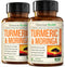 Turmeric Curcumin & Moringa Leaves Extract with Black Pepper, Joint Support Supplement for Digestion & Energy, 2 Pack