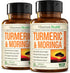 Turmeric Curcumin & Moringa Leaves Extract with Black Pepper, Joint Support Supplement for Digestion & Energy, 2 Pack