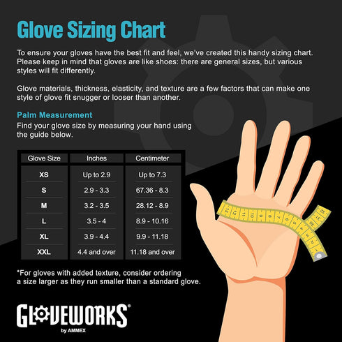 GLOVEWORKS Blue Disposable Nitrile Industrial Gloves, Medium, Box of 100