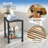 LarFaFa 15.4'' Stainless Steel Black Shower Stool for Inside Shower, H Shower Foot Rest, Corner Shower Stool