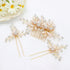 Oriamour Hair Side Combs with 2 Set Hair Pins, Bridal Hair Accessories Wedding Headpiece Set (Gold)