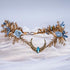 MOSTORY Gold Flower Moon Crown - Handmade Fairy Floral Headpiece Woodland Headband for Renaissance Wedding