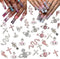30 Pcs Nail Charms Pink Y2k Chrome Rhinestone Charms, 3D Cross Snake Saturn Shape with Planet Nail Gems