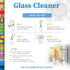Natural Glass Cleaner Spray for Home, Office & Garage, Removes Dirt & Debris, Includes 1 Refillable Bottle & 2 Refills