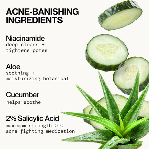 Pacifica Acne Defense Face Wash - Deep Pore Purifying Cleanser with 2% Salicylic Acid, Niacinamide & Cucumber for