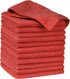 uxcell Microfiber Cleaning Cloth, 12 Pack Premium Towels, Lint Free, High Absorbent for Car, Household, Red