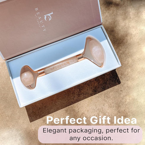 Rose Quartz Face Roller - Relaxation Gifts for Women, Skin Care Tools for Fine Lines, Facial Massager Tools