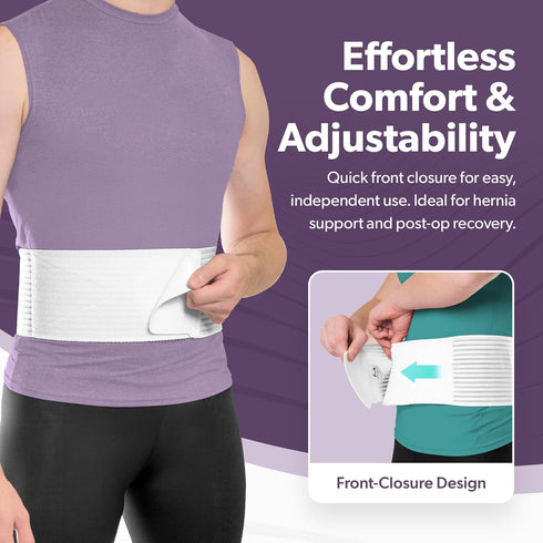 BraceAbility Umbilical Hernia Belt - Abdominal Binder Truss with Compression Pad for Navel, Ventral, Hiatal Relief