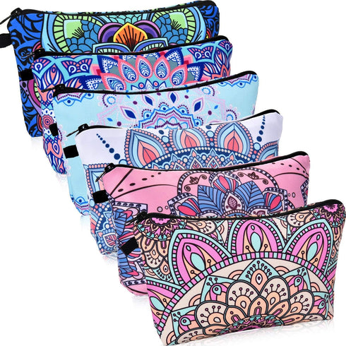 6 Pieces Waterproof Makeup Bag Set, Zippered Travel Packing Bags, Small Cosmetic Accessory Organizer (Multicolor)