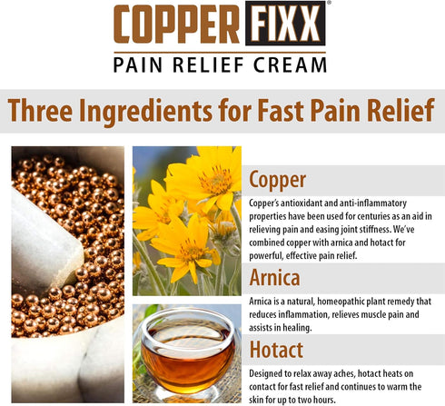 Pain Relief Cream, 5 Fl Oz Tube with Copper Heat Technology - Arnica for Muscle, Joint Inflammation, Fast Acting