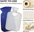 SyXIOP 2L Dark Blue Glitter Starry Travel hot Water Bottle with Soft Cover, Warmer Bag for Menstrual Cramps, Menstrual