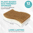 Pack 12 Plant Based Natural Sponge - of Cellulose Sponges, Safe on Non-Stick Cookware, Dual Sided Dish Sponge