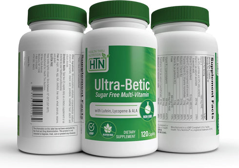 Health Thru Nutrition Ultra-Betic Multivitamin - 120 Count for Nerve, Vision, Energy Support