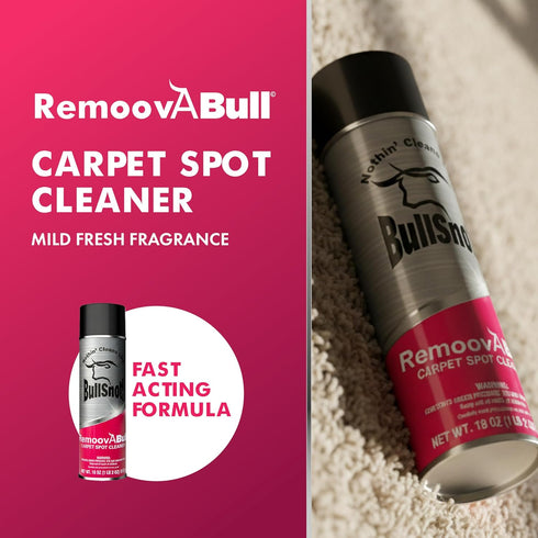RemoovABull Carpet & Upholstery Stain Remover Fast Acting, Powerful Cleaner for Oil, Grease, Dirt, Coffee, Urine & More