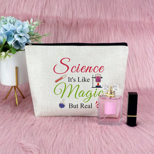 Science Gifts for Women - Makeup Bag for Science Teacher, Scientist, Physicist Graduation Gift, Travel Pouch