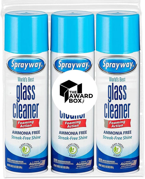 Sprayway Glass Cleaner Foam Action Cleaner 19 oz with Cleaning Cloth in Packaging (3 Pack)
